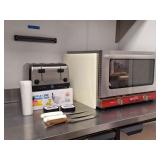 Avantco Convection Oven, Waring Toaster, Knives