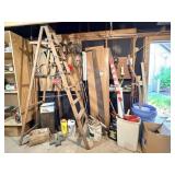 Ladder, Old Swing Set, Tools, Poles, 2-Man Saw