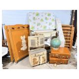 2 Vintage Baby Beds, Globe, Samsonite Luggage