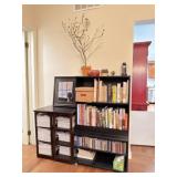 2 Bookshelves, 2 Matching End Tables, Books