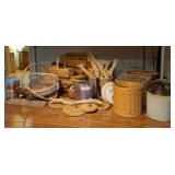 Assortment of Longaberger Baskets, Crock Jugs