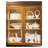 Milk Glass Snack Plates, Westmoreland Fruit Bowl