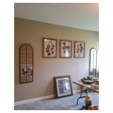4 Pieces of Framed Wall Art, 2 Wall Mirrors