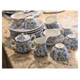Lefton China Blue Paisley Snack Set