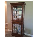 Jasper Lighted Curio Cabinet: Elizabethan Oak