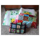 3 Handmade Quilts and Crocheted Afghan