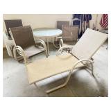 Patio Chairs, Table, Chaise Lounge