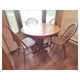 Jefferson Woodworking Table, 4 Whitaker Chairs