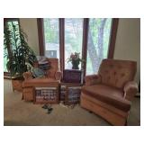 2 Fairfield Side Chairs, Stand, Faux Plant, Decor