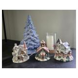 Christmas Village, Vintage Ceramic Mantel Tree