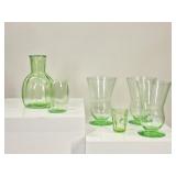 4 Uranium Glass: Tumble Up, Vases