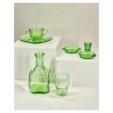 6 Uranium Glass: Decanter w/ Glass & More