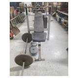 Weight Bench with Barbell & Weights