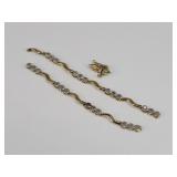 5.32 Grams 10K Gold & Diamonds Broken Bracelet