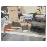 Vintage Remington Rand Typewriter, Desk Lamp