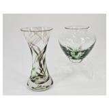 2 Fredrich Art Glass Vases