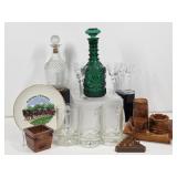 Decanters, Shot Glasses, Clydesdale Plate