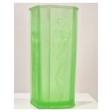 Uranium Glass Sarsaparilla Designs Figural Vase