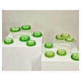 13 Uranium Glass Coasters: 2 Sizes
