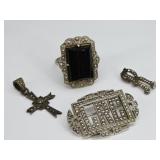 .28 OZT Sterling Silver & Marcasite Jewelry