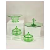 4 Uranium Glass: Fostoria, Candy Dish & More