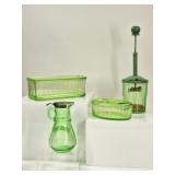 4 Uranium Glass: Anchor Hocking, Lorraine Metal