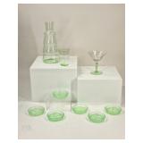 8 Uranium Glass: Depression Glass, Tumble Up
