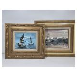 Framed Nautical Art: Chinese Junk Boat & More