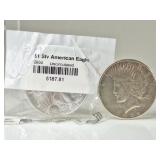 1922S Silver Peace Dollar & 2004 UC American Eagle