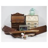 Jewelry Chests, Wall Shelves, Planter, Avon Bottle