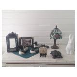 Loon Figures, Wall Art, Small Stained Glass Lamp