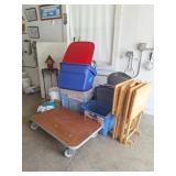 Storage Totes, Rolling Platform, Folding Table