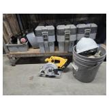 DeWalt Saw, 3 Craftsman Tool Boxes, Electrical