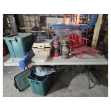 Lanterns, Coleman Camp Stove, Cabinet, Stool