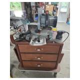 Delta Miter Saw, Porter Cable Sander, Cabinet