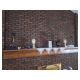 Candle Holders, Metal Urn, Cobalt Blue Glass