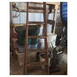6 Foot Wood Folding Ladder, Scrap Metal, Buckets