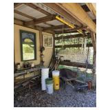 Wheelbarrow, Yard Tools, Painted Window