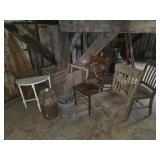 Chairs, Crescent Side Table, Insulators, Milk Can