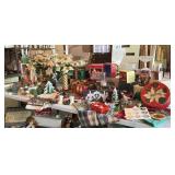 Christmas Decor: Tins, Candles, Stemware, Linens