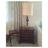 Thomasville Nightstand, Bombay Co. Table, Lamp