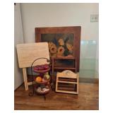 Vintage Card Table, Fruit Stand, Spice Rack