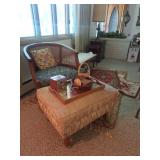 Chair, Ottoman, Rugs