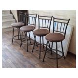 4 Upholstered Swivel Bar Stools