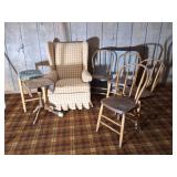 Chairs, Bed, Bookshelf, Mirror, Tables