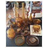 Amber Glass: LE Smith Fairy Light, Vases, Ashtrays