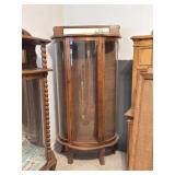 Lighted Oak Bow Front Curio