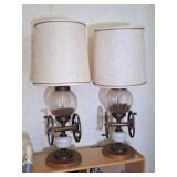 Pair of Matching Coffee Grinder Lamps