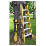 Husky Ladder, Work Lights on Stand, DeWalt Drill