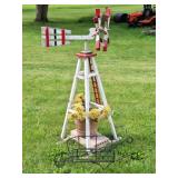 Yard Decor: Windmill, Wheelbarrow Planter